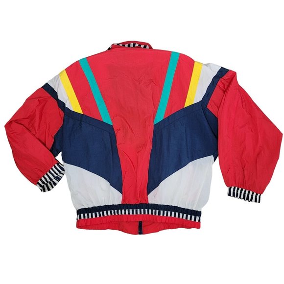 River Edge Vintage 80s unisex color block primary color windbreaker small - Picture 2 of 4